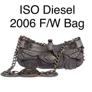Diesel Studded Leather Chain Shoulder Bag ISO